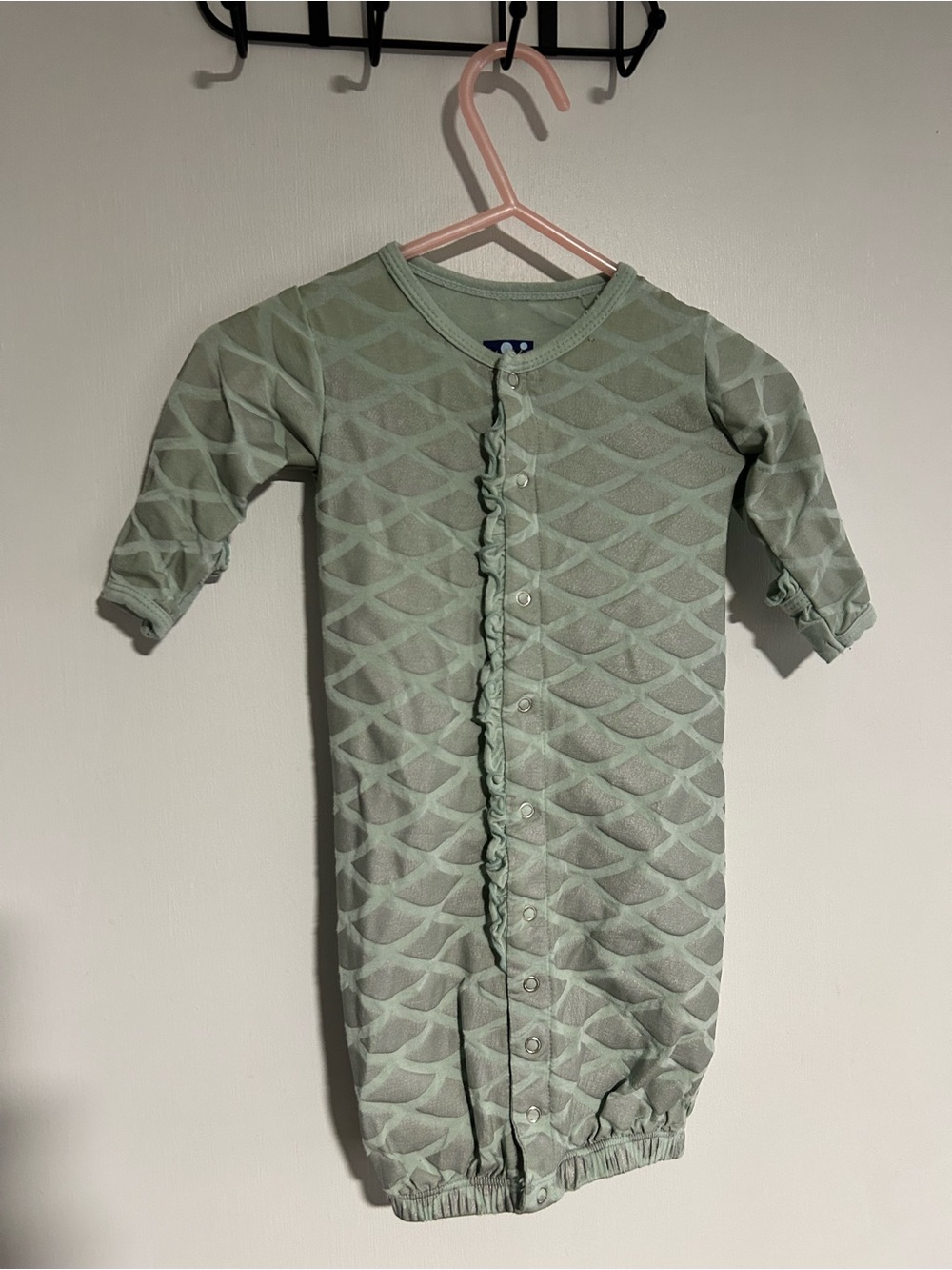 Kickee Pants Soft Sage Wave Sleep Gown - Green